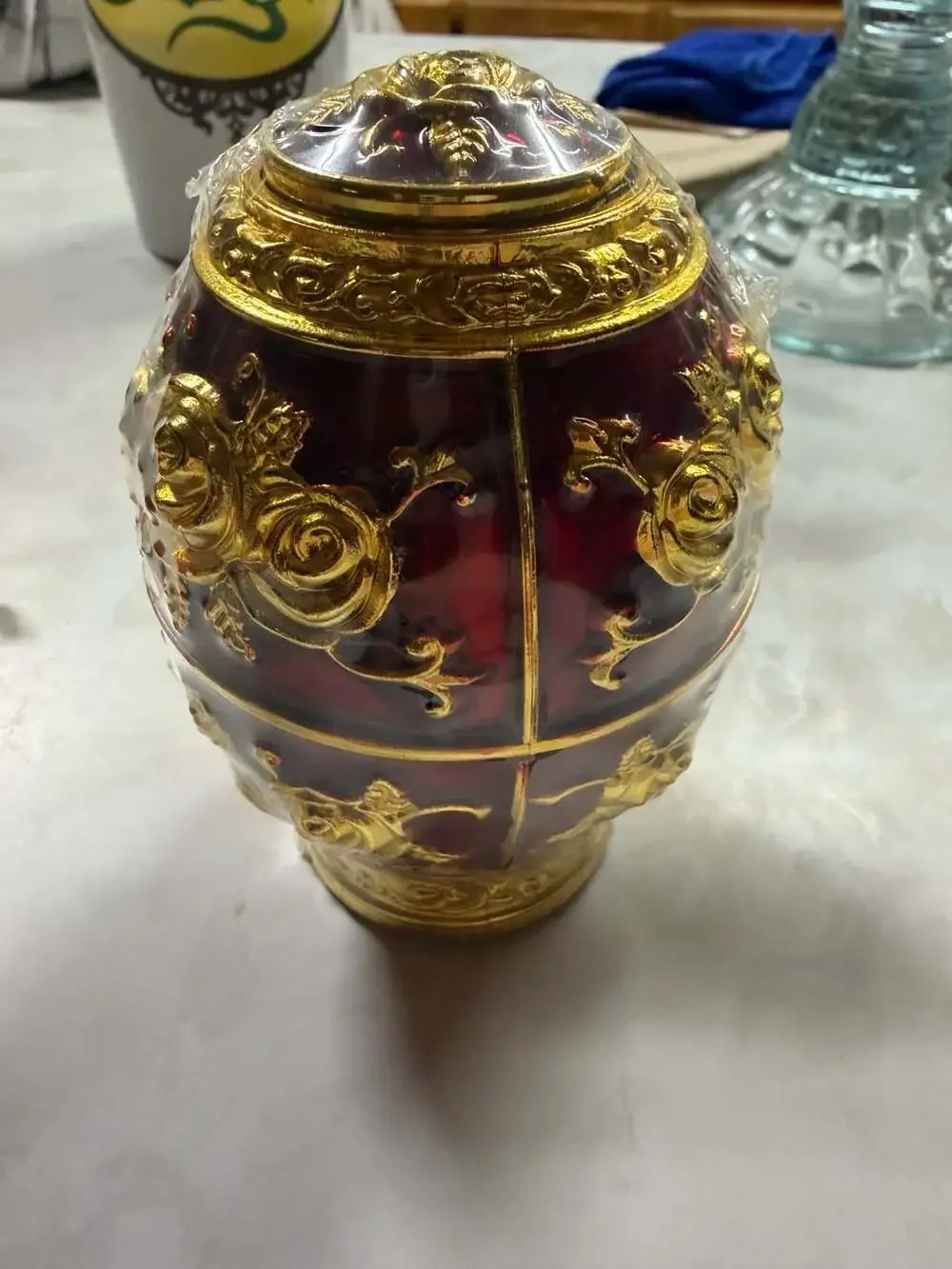 The Royal Magnolia Egg-Shaped Automatic Push-Button Toothpick Holder Dispenser